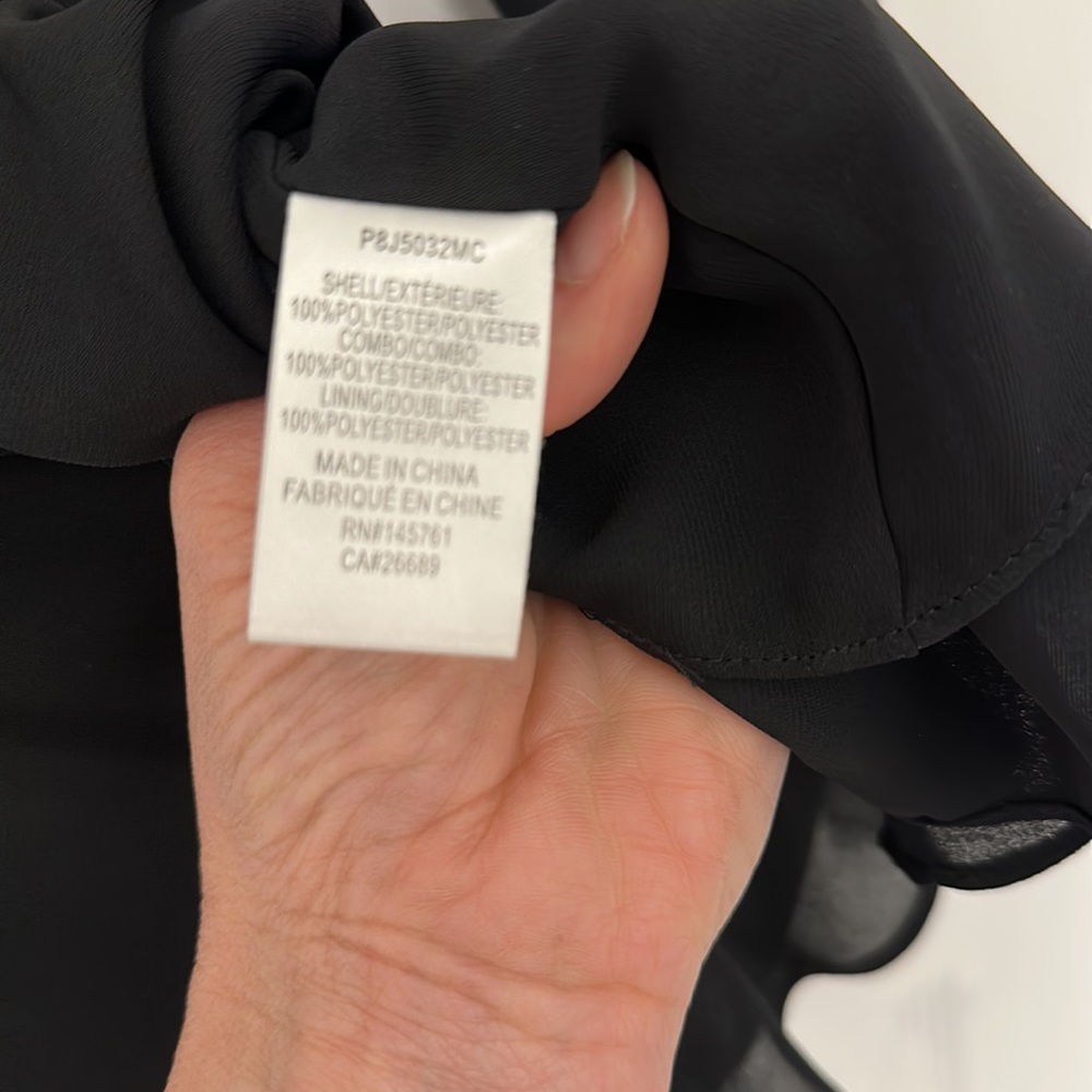 Parker Black SURPLICE TIE FRONT COCKTAIL 🍸 long sleeve Mini DRESS size 2 🏖️ - Picture 11 of 12
